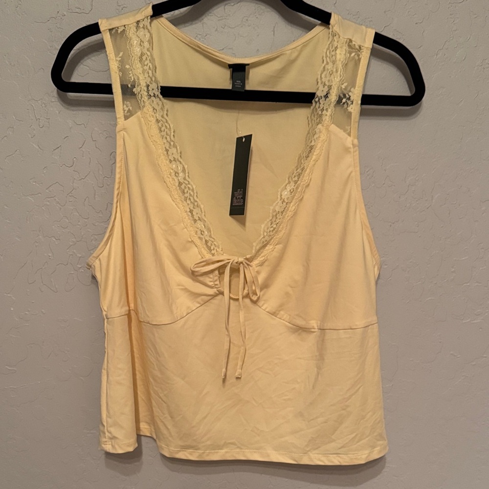 Wild Fable Cream Lace-Trim Camisole